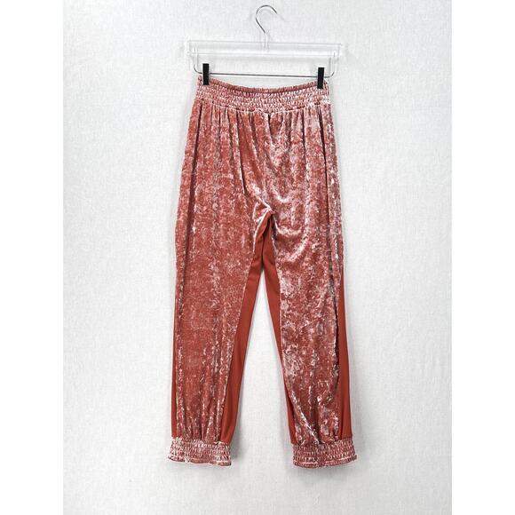FREE PEOPLE HAH HOT AS HELL 1 Track Mind Pants Women Small Crushed Velvet Jogger - Picture 5 of 16